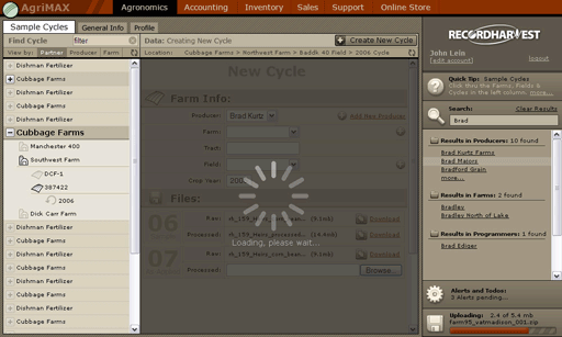 Loading screen for Agrimax