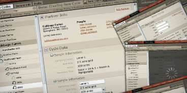 Screenshot of precision agriculture data collection tool